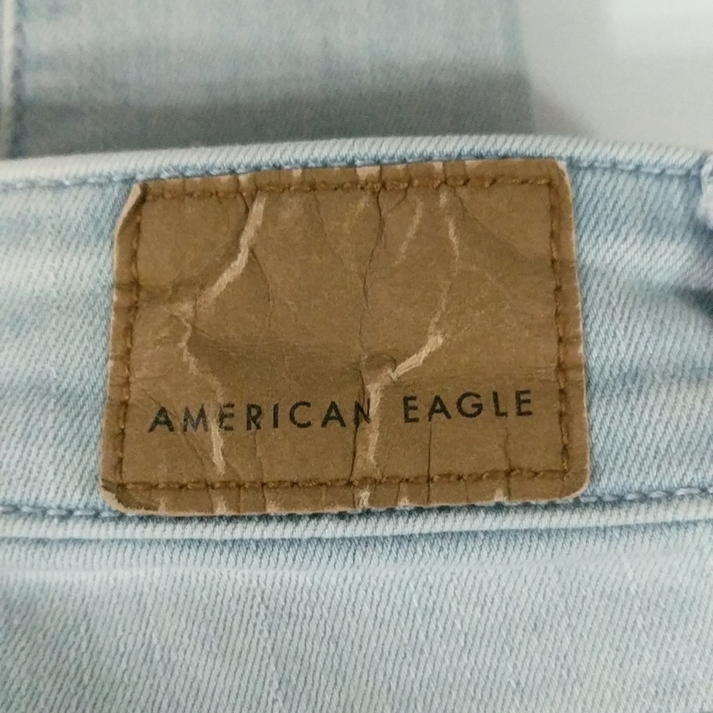 𝅺American Eagle Light Wash Hi-Rise Jeggings Next Level Stretch Jeans - size 2 - Picture 8 of 9